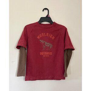 Woolrich Outdoors Boys Medium (5/6) Long Sleeve Layered T-shirt Bear Graphic